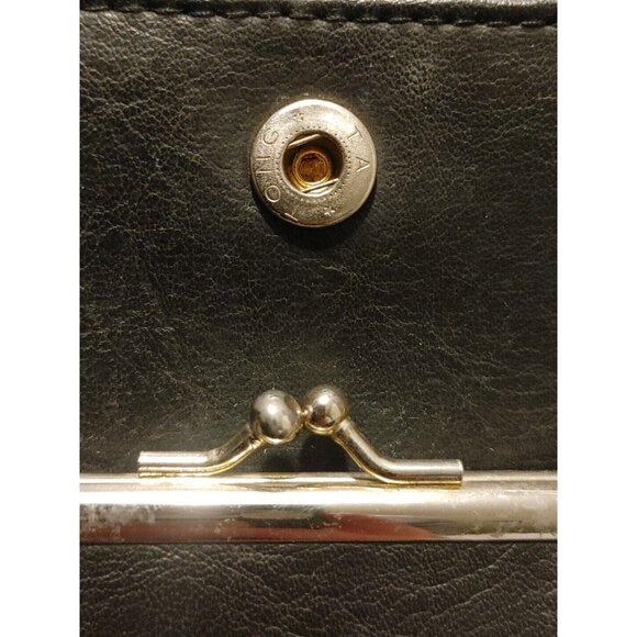 Metro Crossbody Travel Bag Black Kiss Lock Coin Pouch Vintage Medium Size - Picture 5 of 9